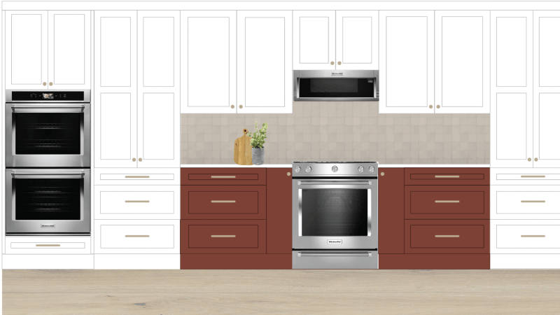 A rendering of a southwest kitchen. 