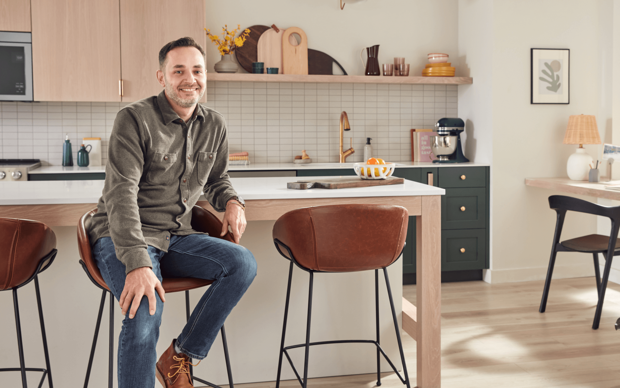 Kevin Ayers in a sleek, modern kitchen