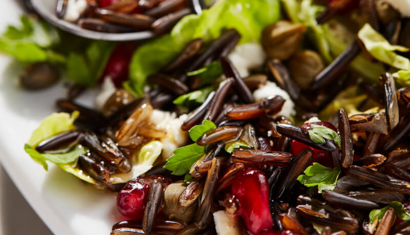 Shaved Brussels And Wild Rice Salad.