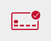 Credit card icon with check mark