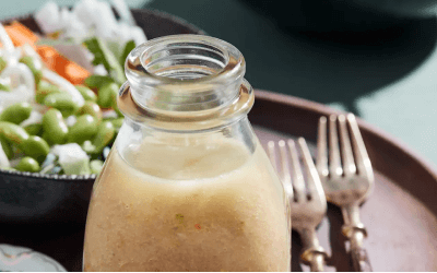 A bottle of Asian Lime Dressing.