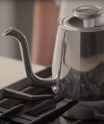 Gooseneck kettle.