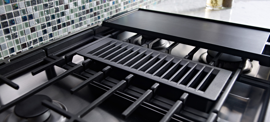 Close up of a gas cooktop Close up of a gas cooktop