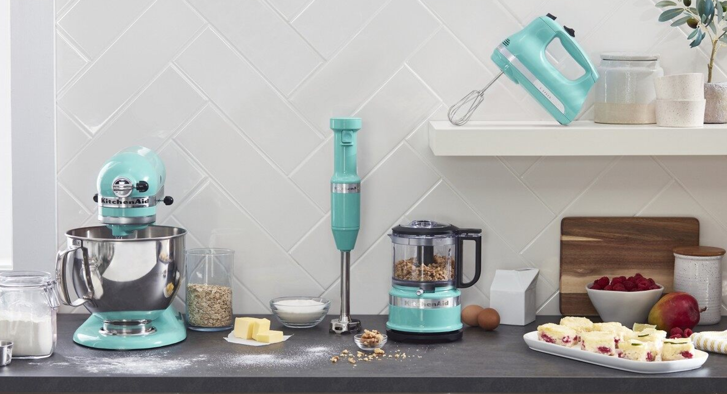 Countertop with various KitchenAid® countertop appliances