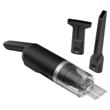 A stand-alone Black Matte KitchenAid Go™ Cordless Kitchen Vacuum with the scraping and crevice tool. 