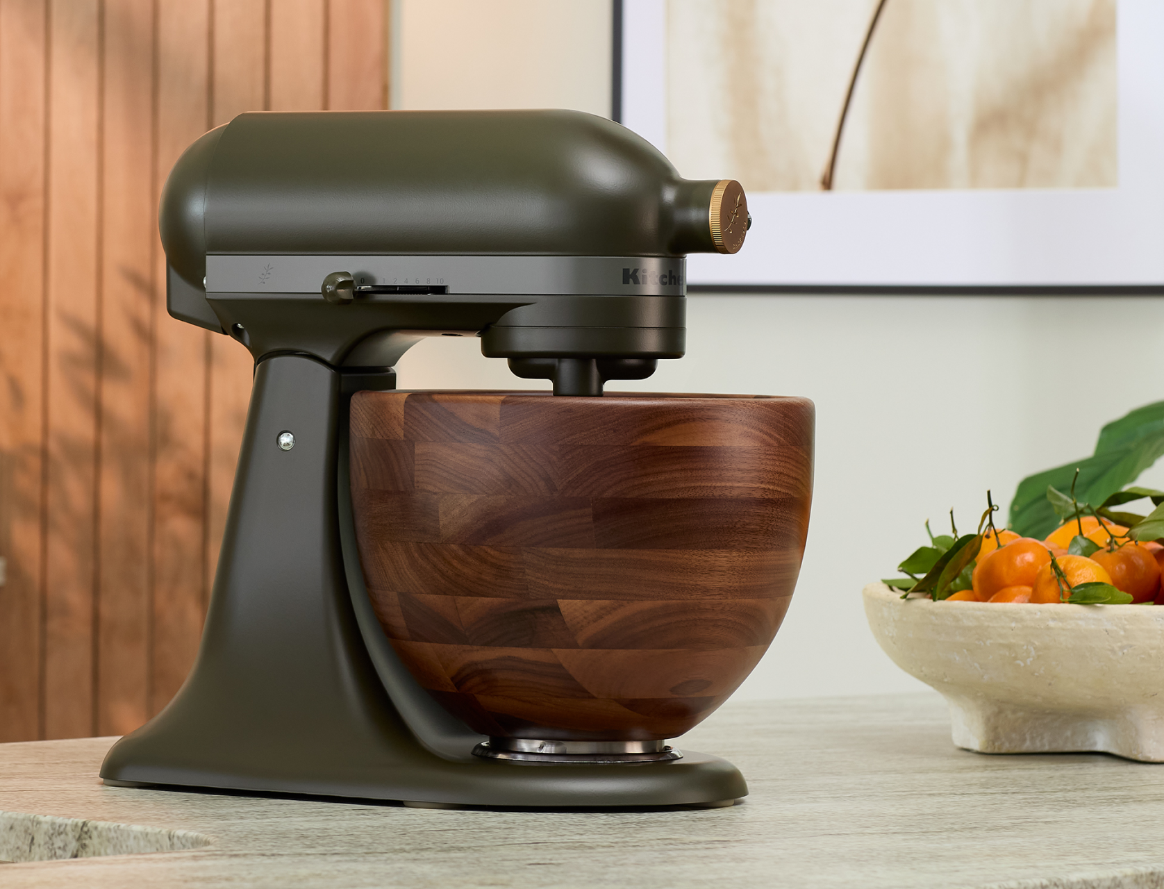 The 2024 KitchenAid® Design Series Stand Mixer on a countertop