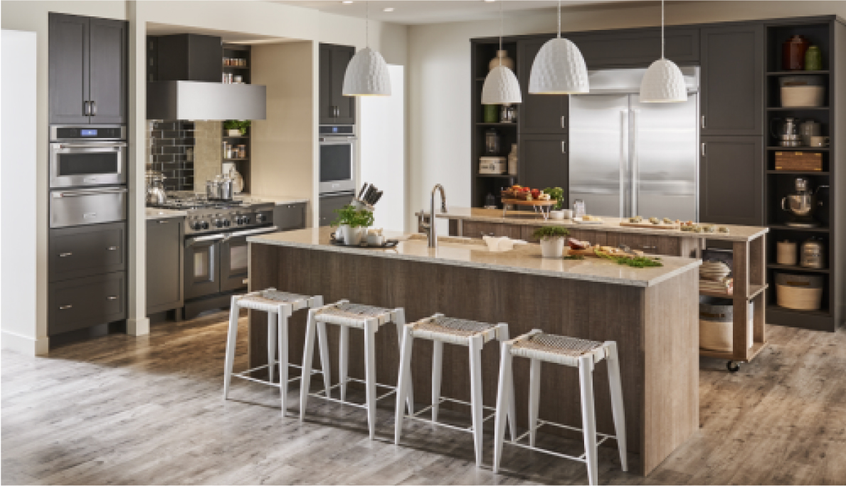 A modern kitchen filled with KitchenAid® appliances. 