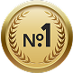 A detailed gold badge with the words saying No. 1 inside.