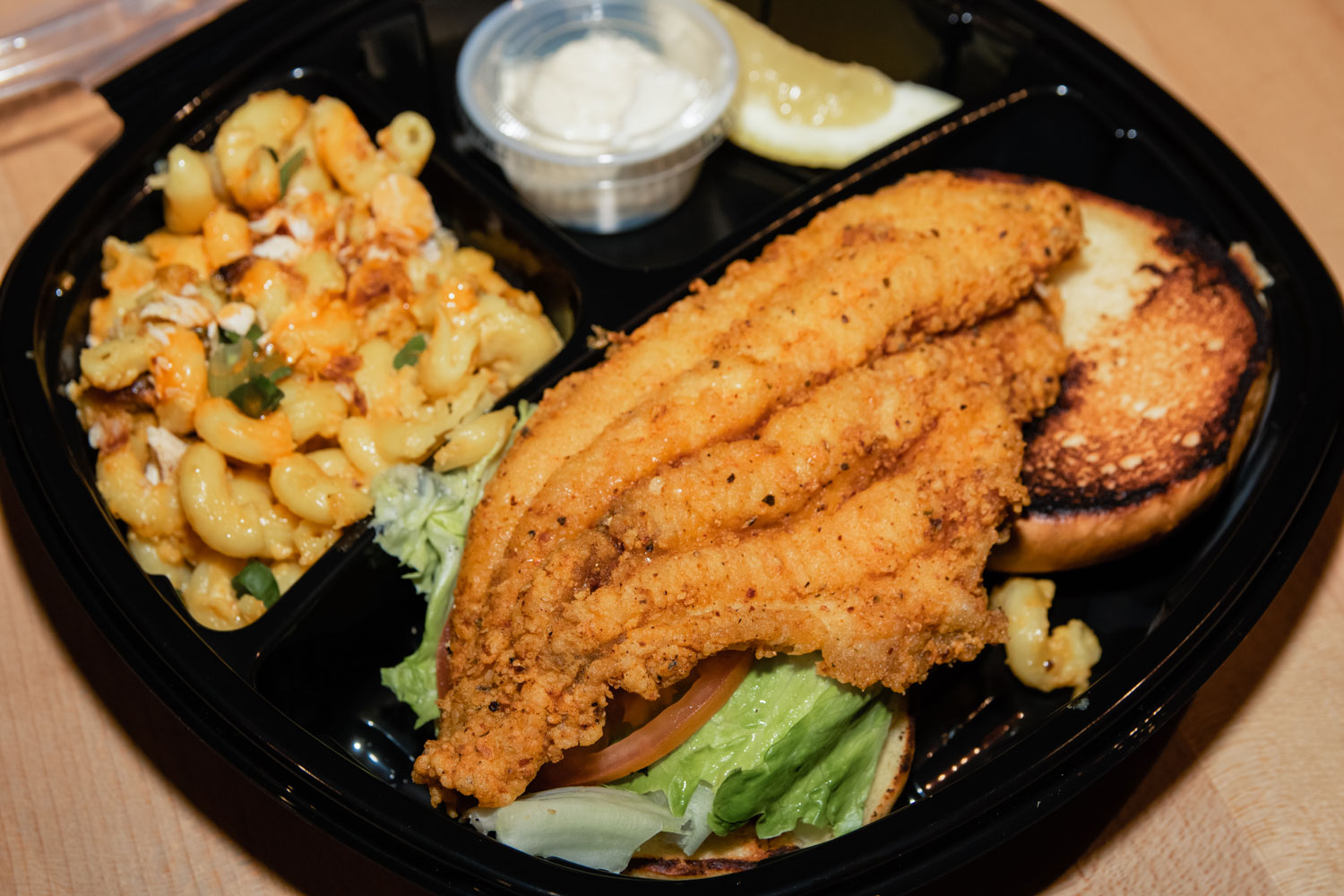 A large container of delicious soul food.