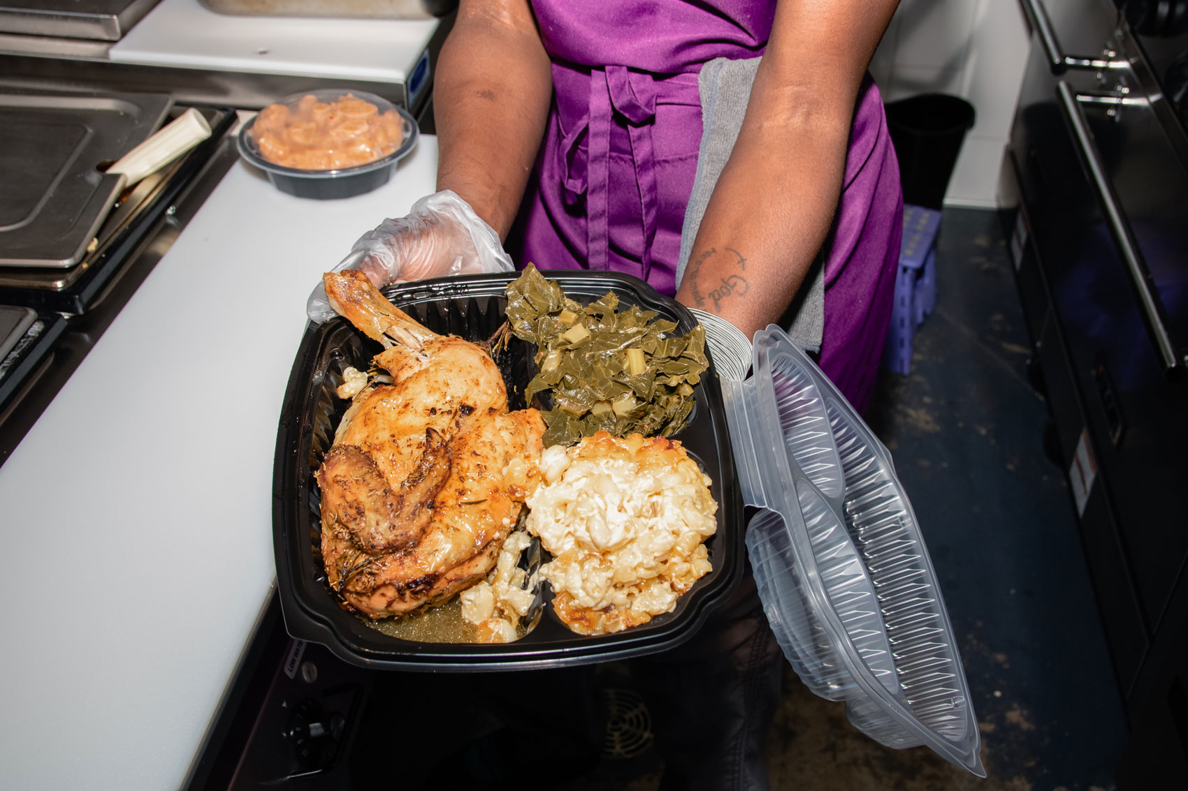 Dreamer presenting a full container of food.