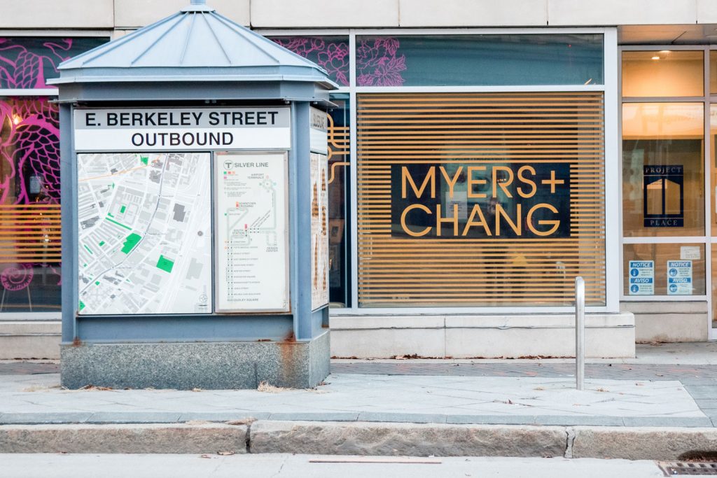 The large windows of Myers + Chang.