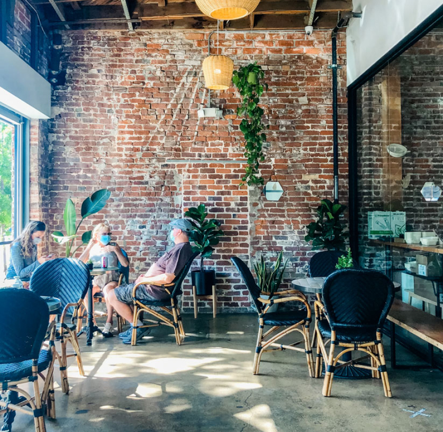 The cafe seating area of Clark Street Bakery.