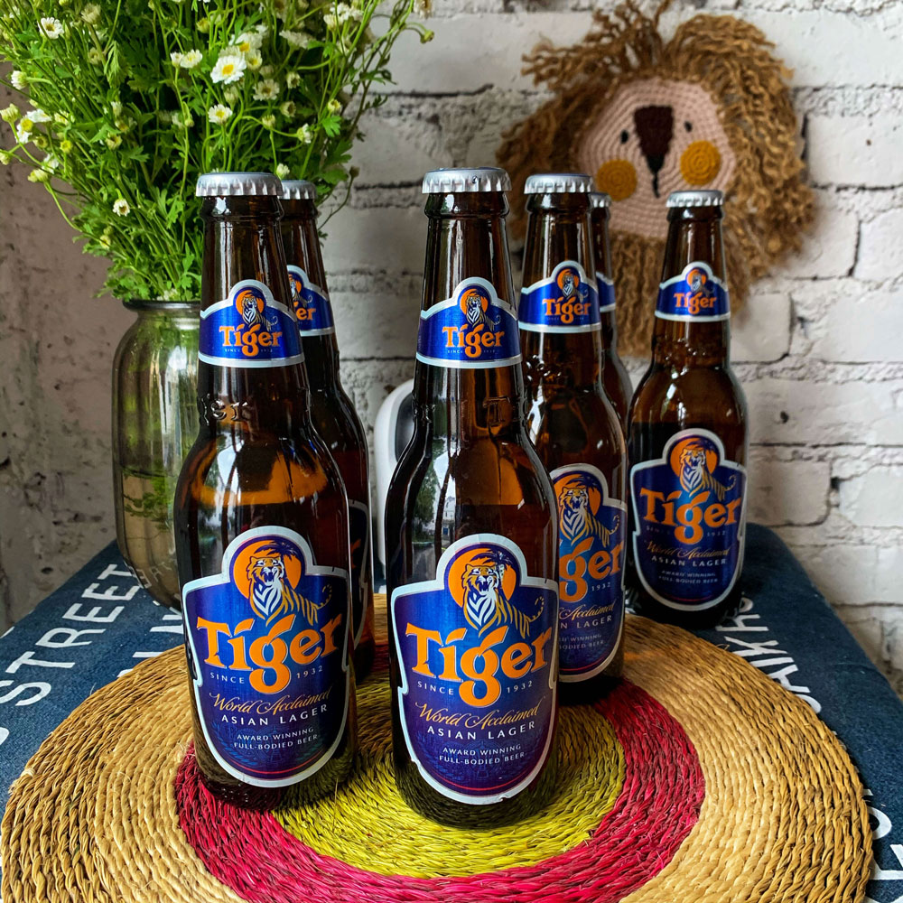 Bottles of Tiger Lager.