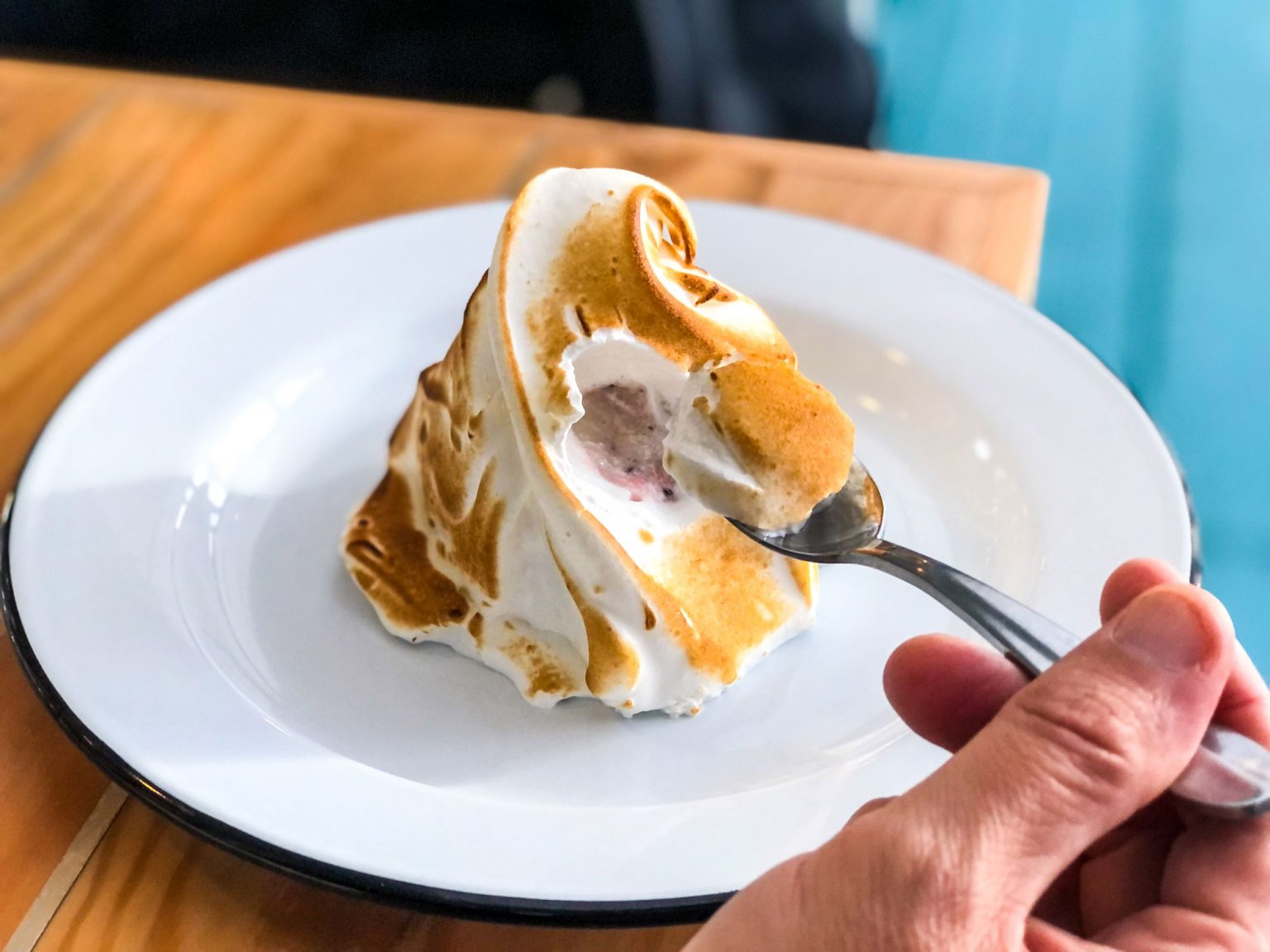 A plate of baked Alaska.