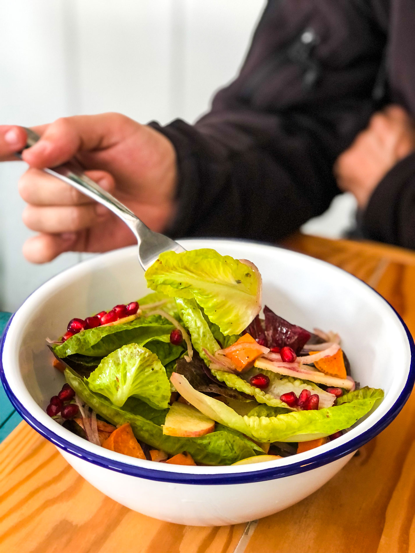 A bowl of seasonal winter salad.