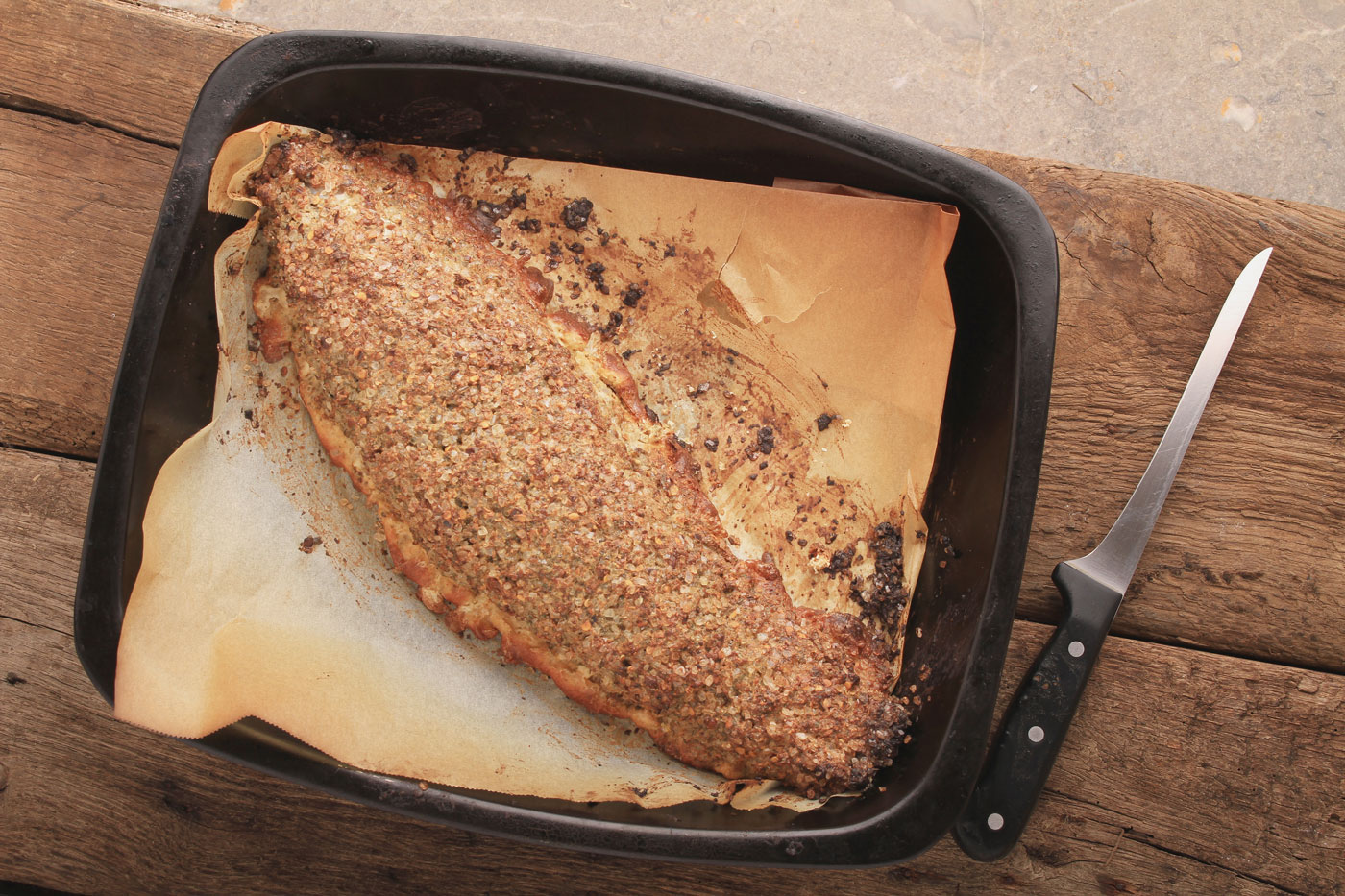 A homemade take on Thomas Keller’s famous salt-crusted sea bass.