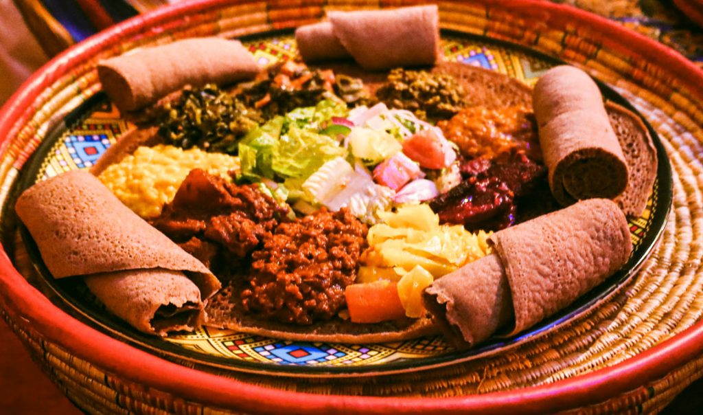 A plate of Ethiopian food.