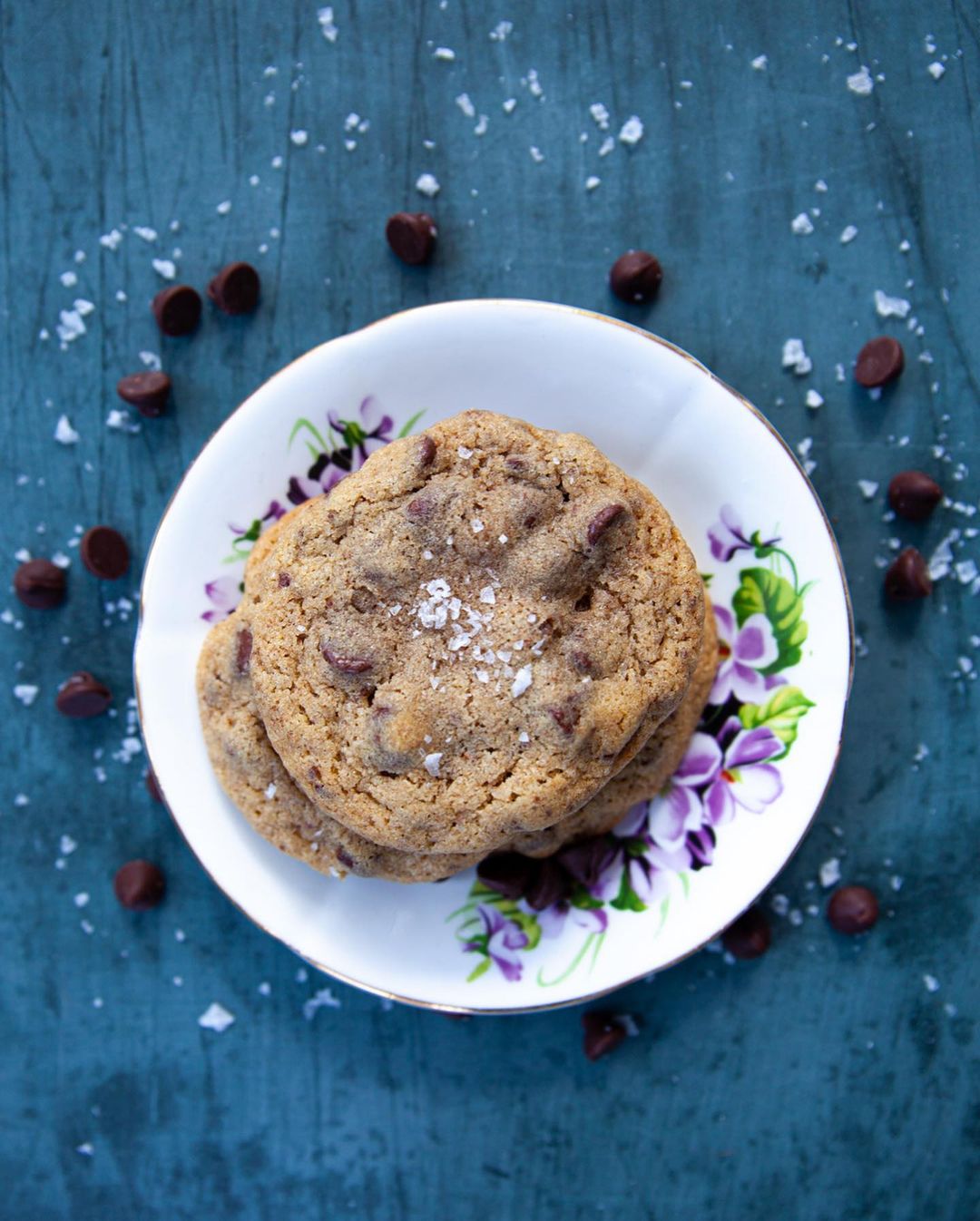 A plate of licorice cookies.
