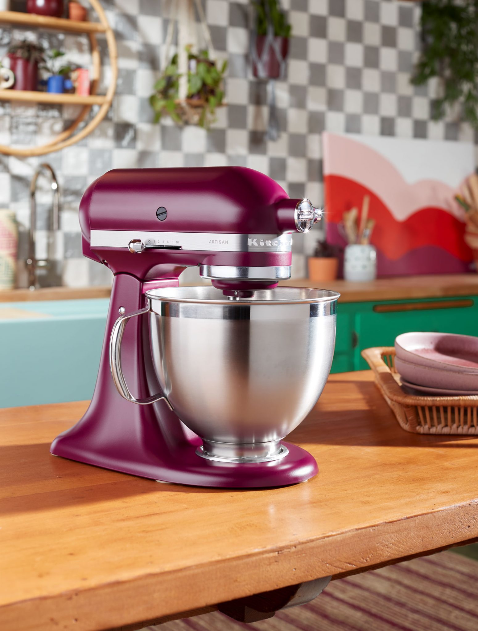 An Artisan® Series Stand Mixer in Beetroot.