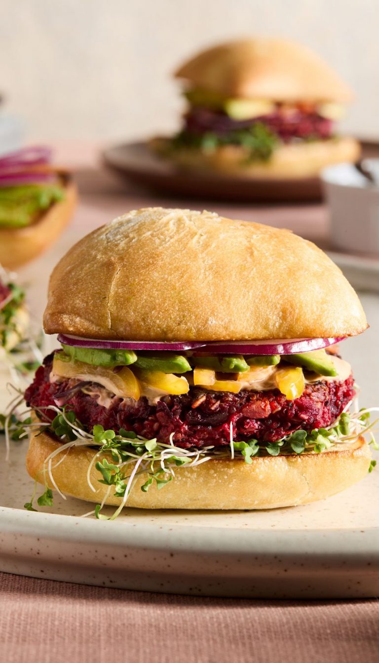 A beetroot burger.