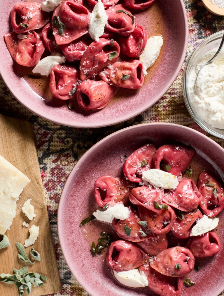 Beetroot tortellini.