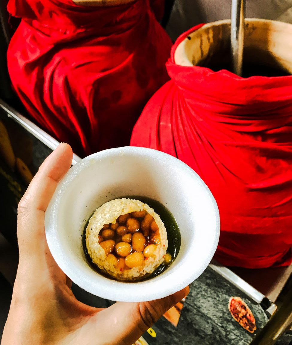 A cup of pani puri.