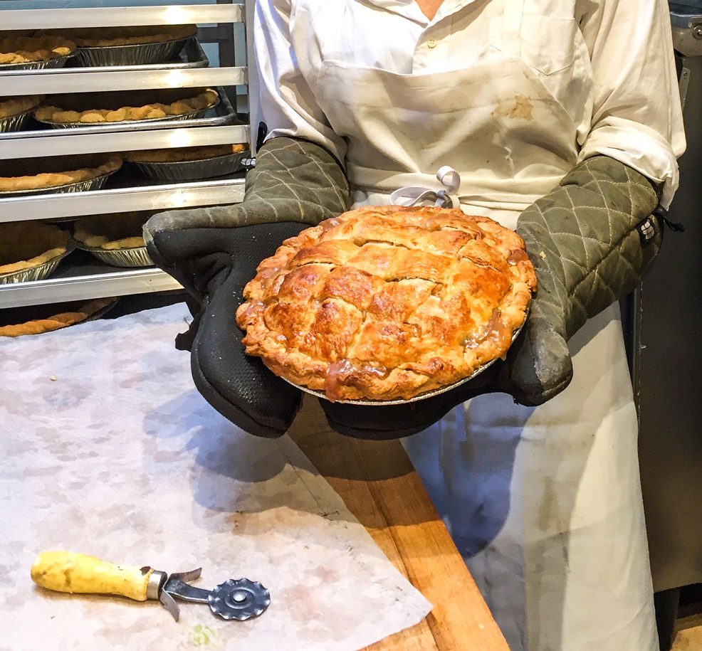 A freshly baked pie.