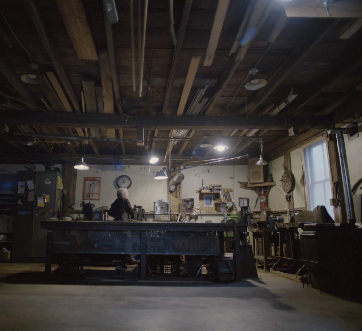 The garage Erica dedicates as her shop and studio.