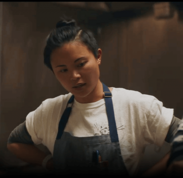Marielle Fabie overseeing her kitchen.