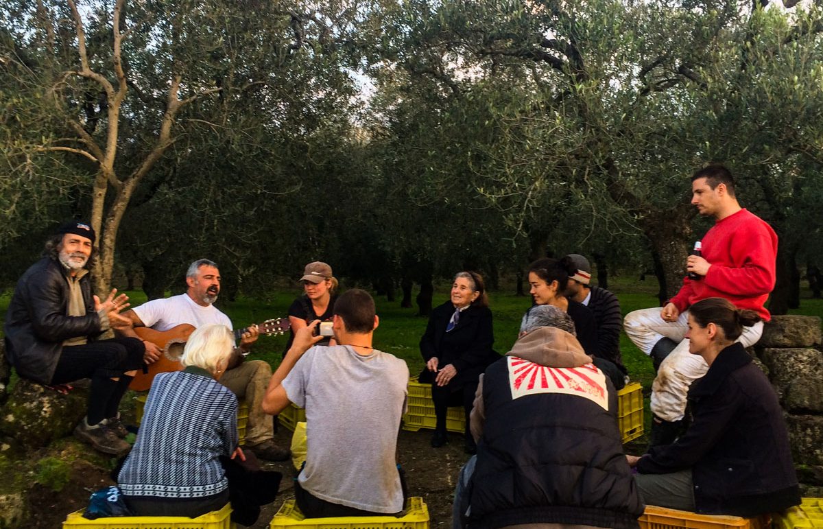 A family playing music.