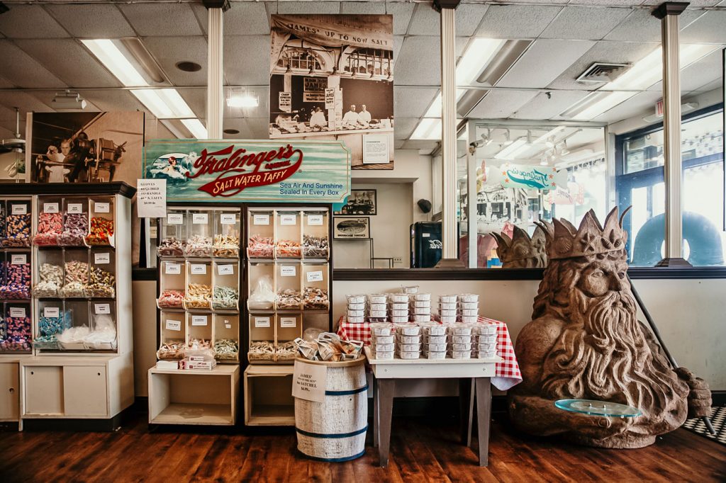 The inside of the James Original Salt Water Taffy.
