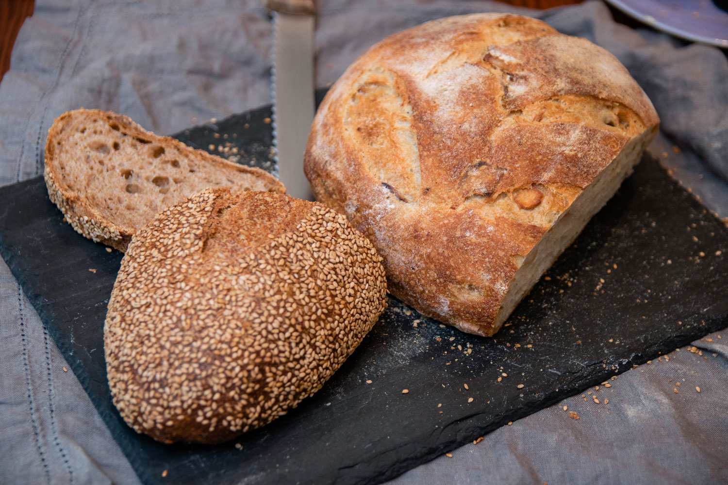 Freshly baked bread.