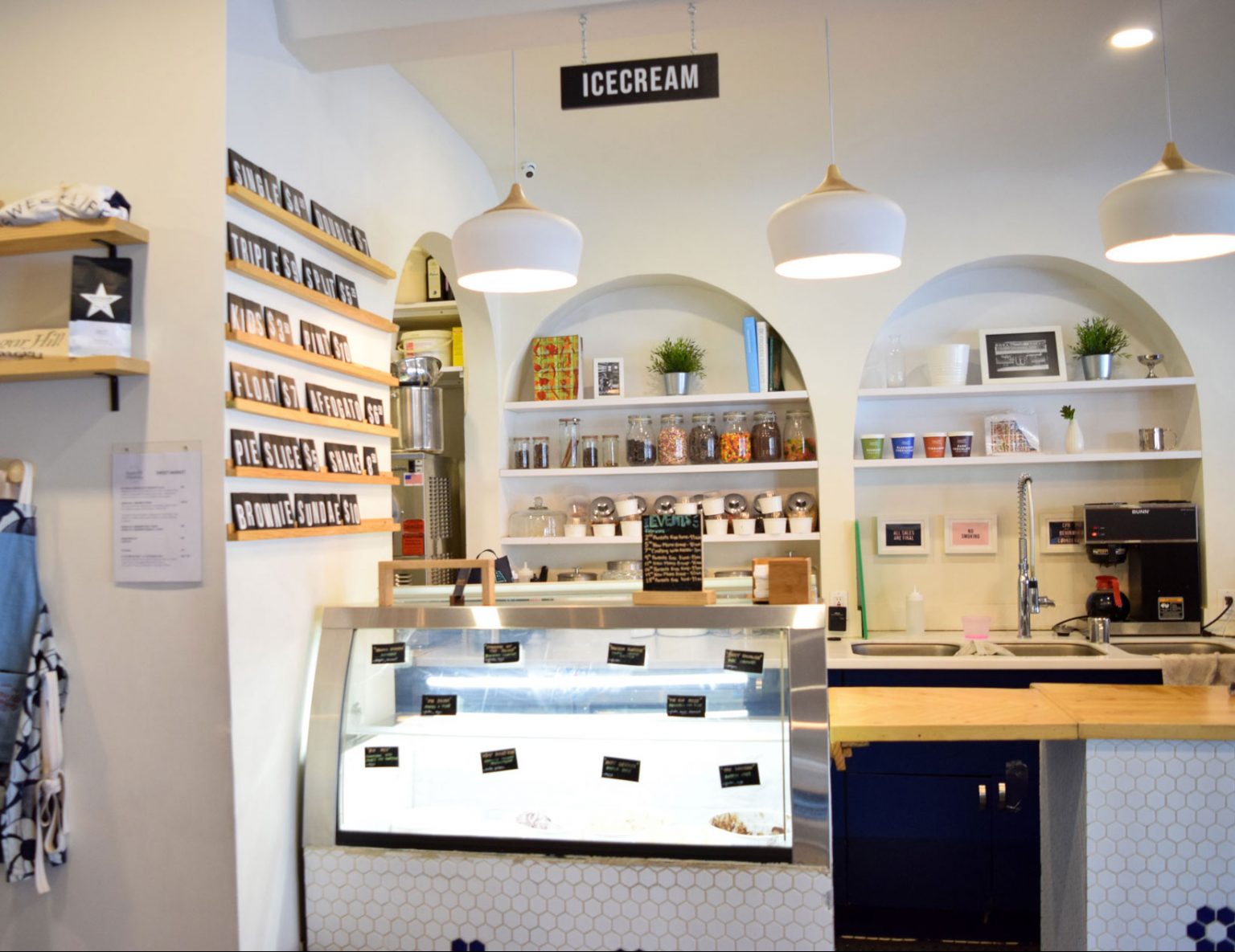 The interior of Sugar Hill Creamery.