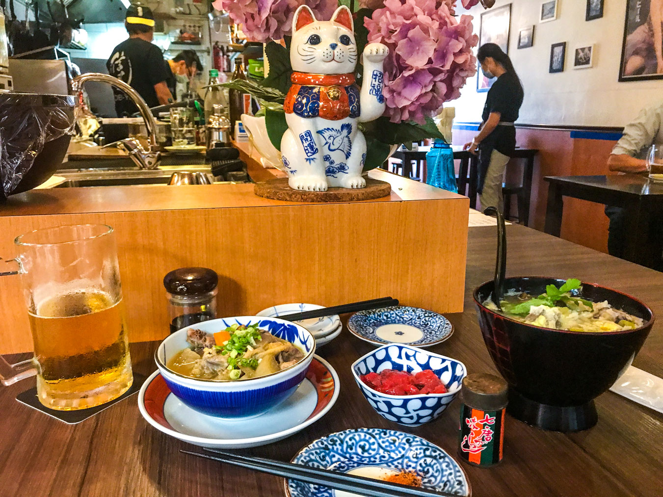 Nobu-ya's decor and dishes.