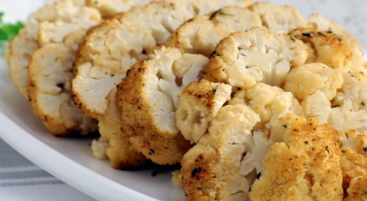 A serving dish of cauliflower rice.