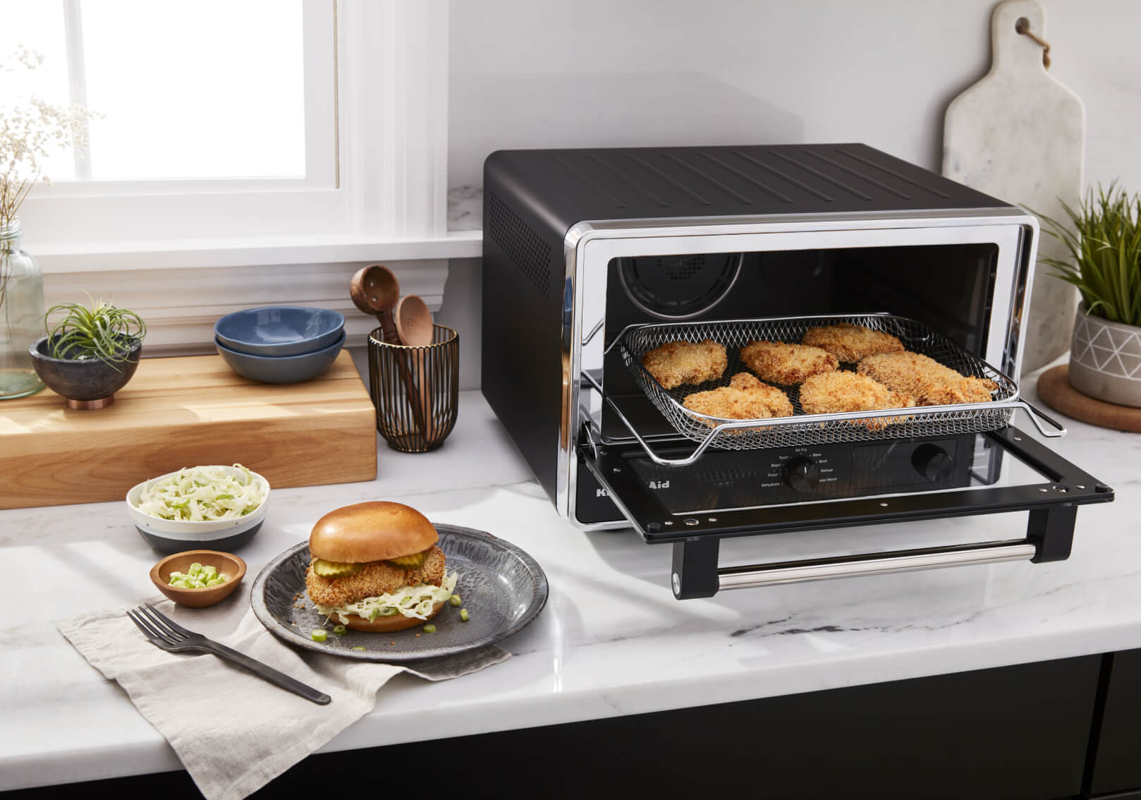 KitchenAid® Digital Countertop Oven with air fried chicken KitchenAid® Digital Countertop Oven with air fried chicken