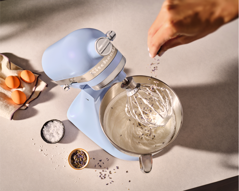 An Artisan® Series Stand Mixer in Blue Salt.