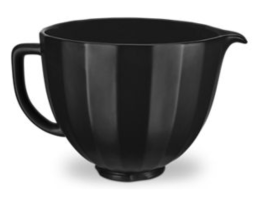 A 5 Quart Black Shell Ceramic Bowl.