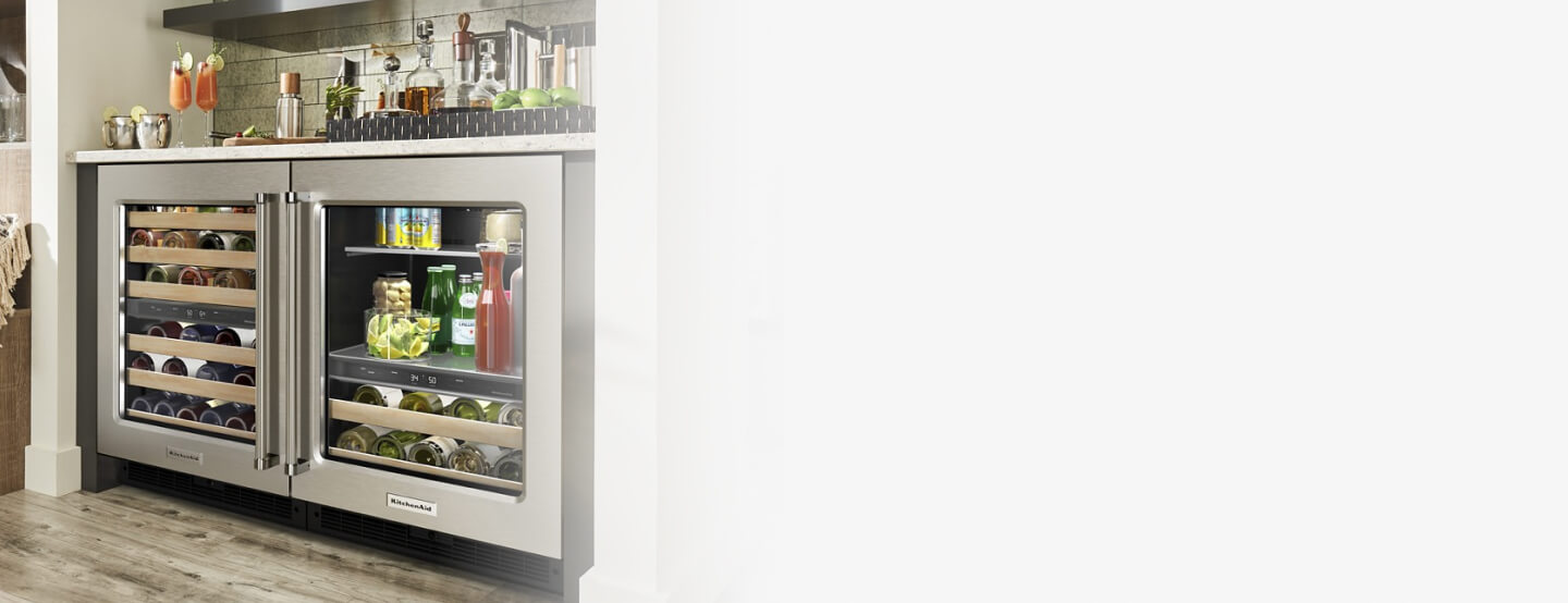 Two KitchenAid® undercounter refrigerators