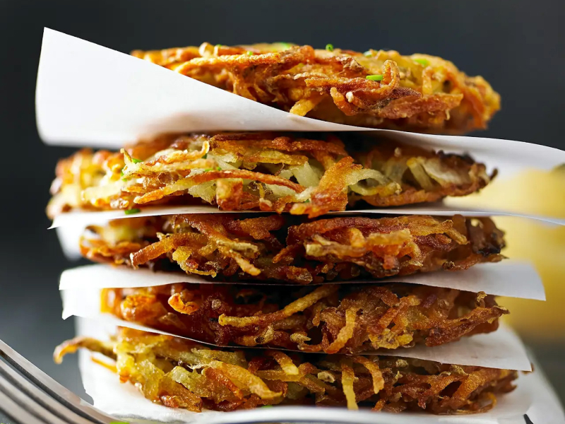 Stack of potato latkes