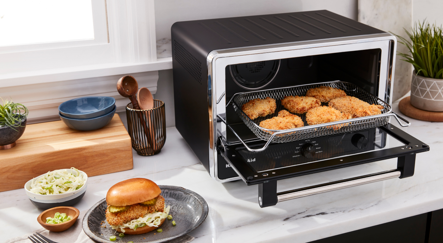 Air fried chicken in a KitchenAid® countertop oven