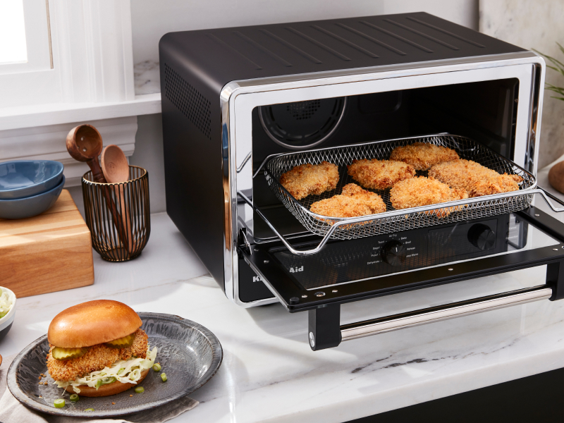 Air fried chicken in a KitchenAid® countertop oven