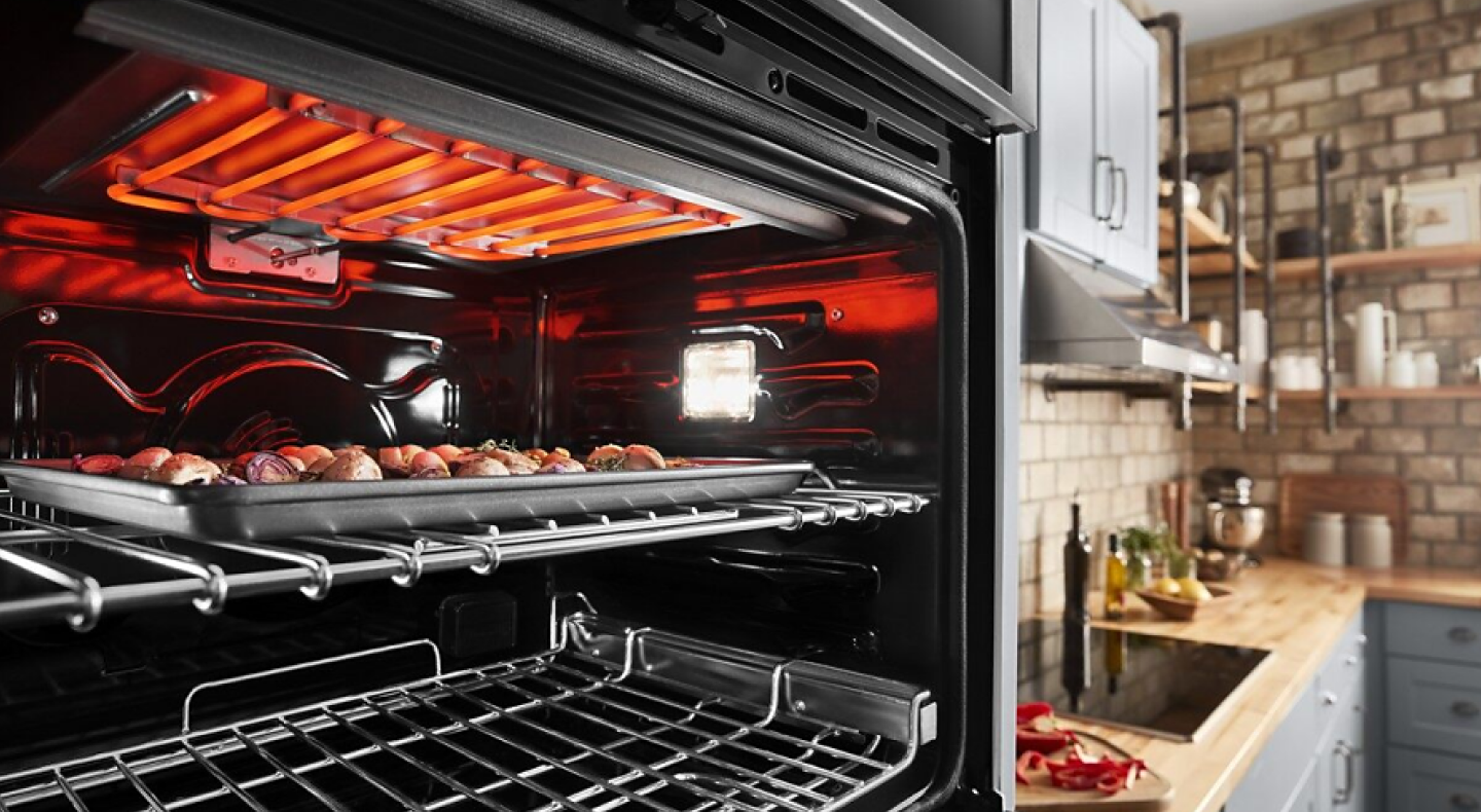 Items cooking in a KitchenAid® oven Items cooking in a KitchenAid® oven