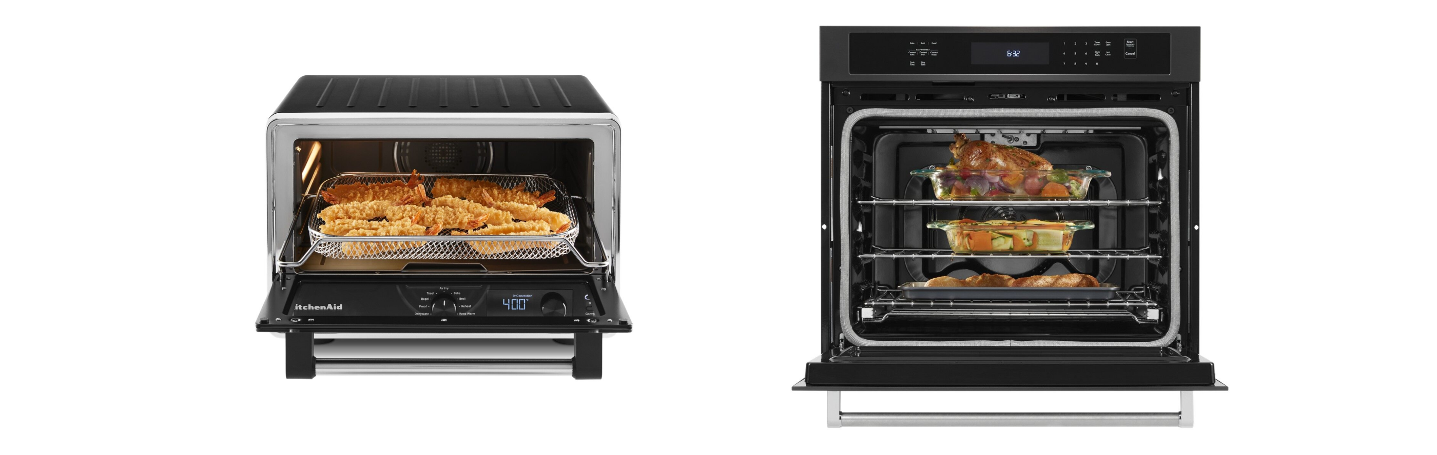 A KitchenAid® Air Fryer and Oven side by side