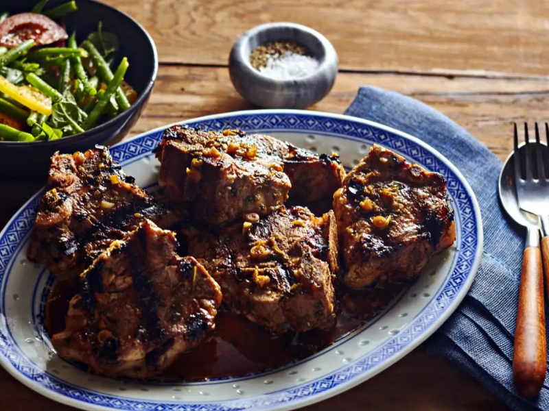 Homemade meat and vegetables on a plate Homemade meat and vegetables on a plate
