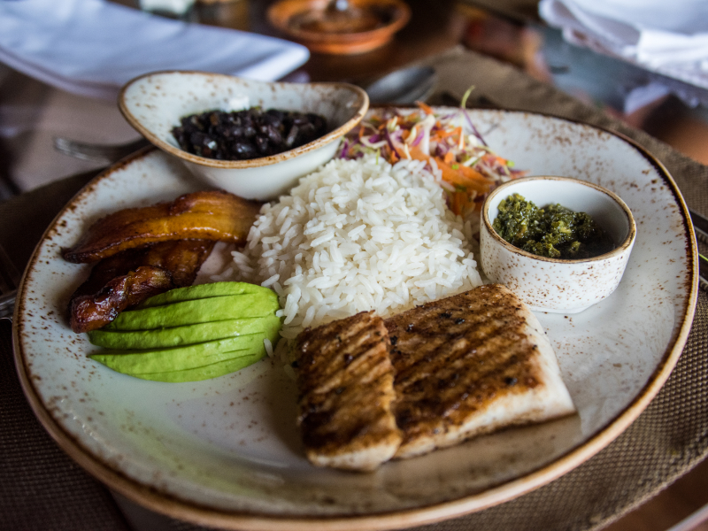 Cooked dish with rice Cooked dish with rice