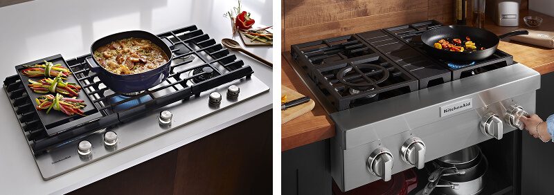 A side-by-side comparison of a cooktop vs. rangetop VA side-by-side comparison of a cooktop vs. rangetop