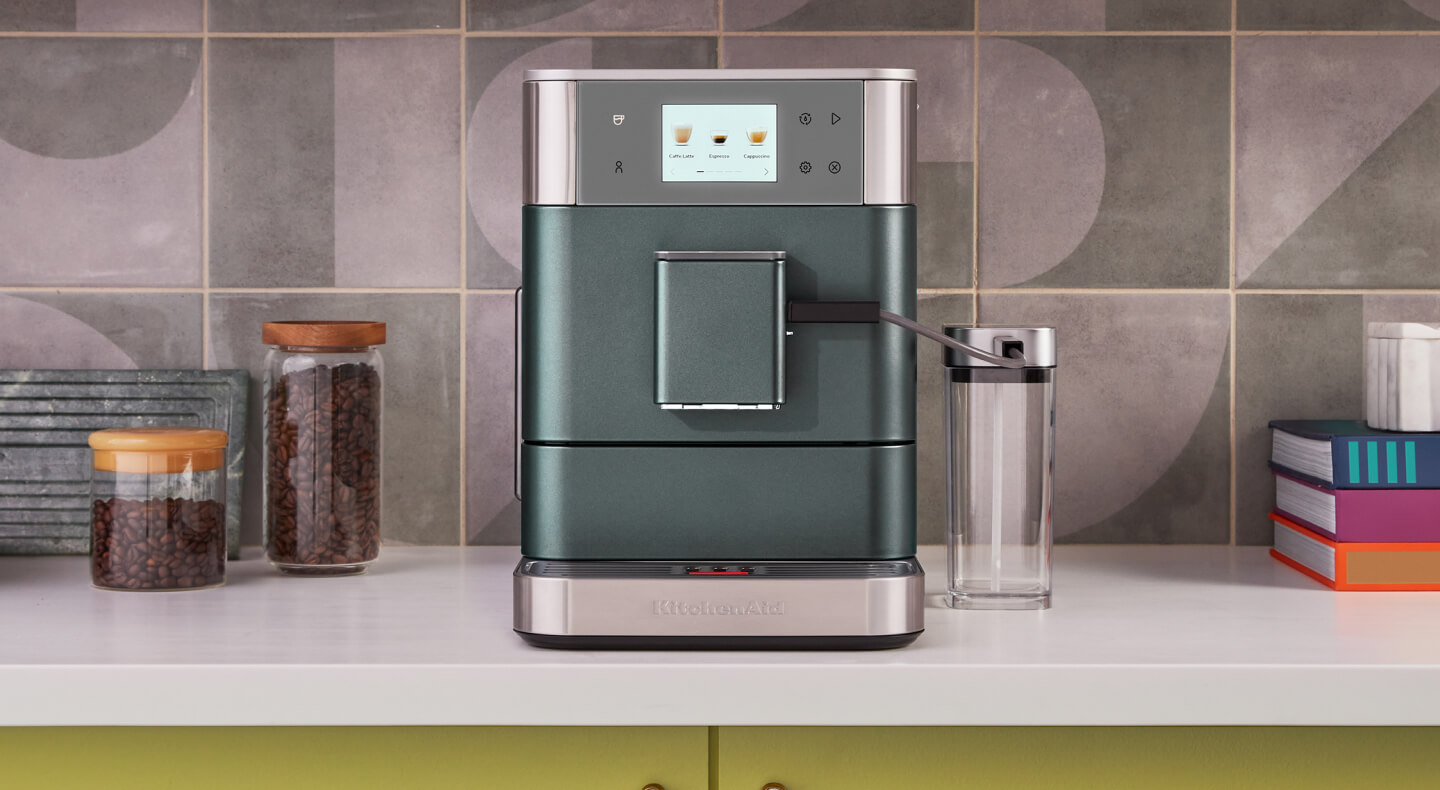 Juniper KitchenAid® fully-automatic espresso machine on countertop
