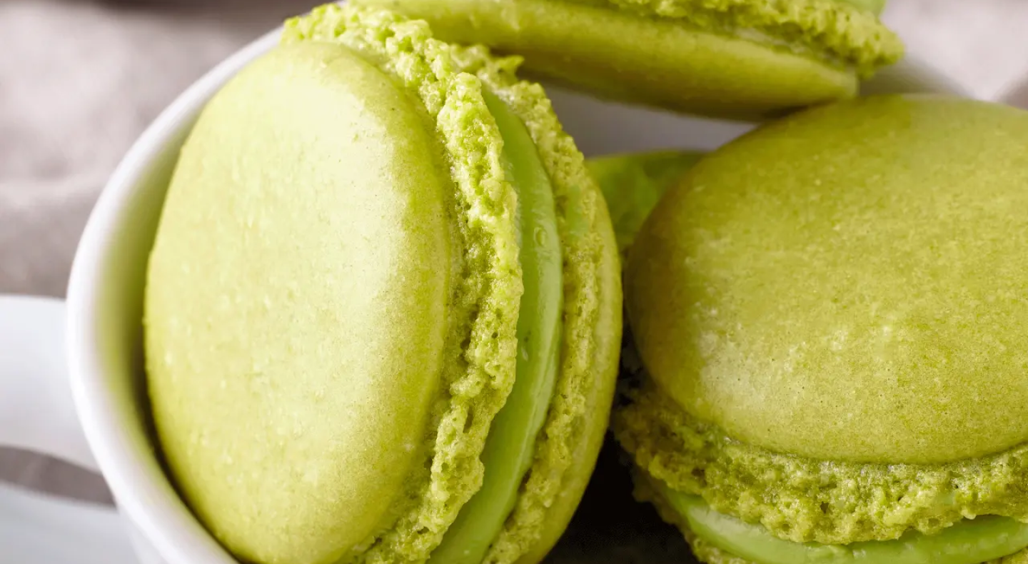 Scrumptious green tea macarons