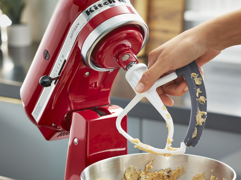 KitchenAid brand flex edge beater mixing cookie dough